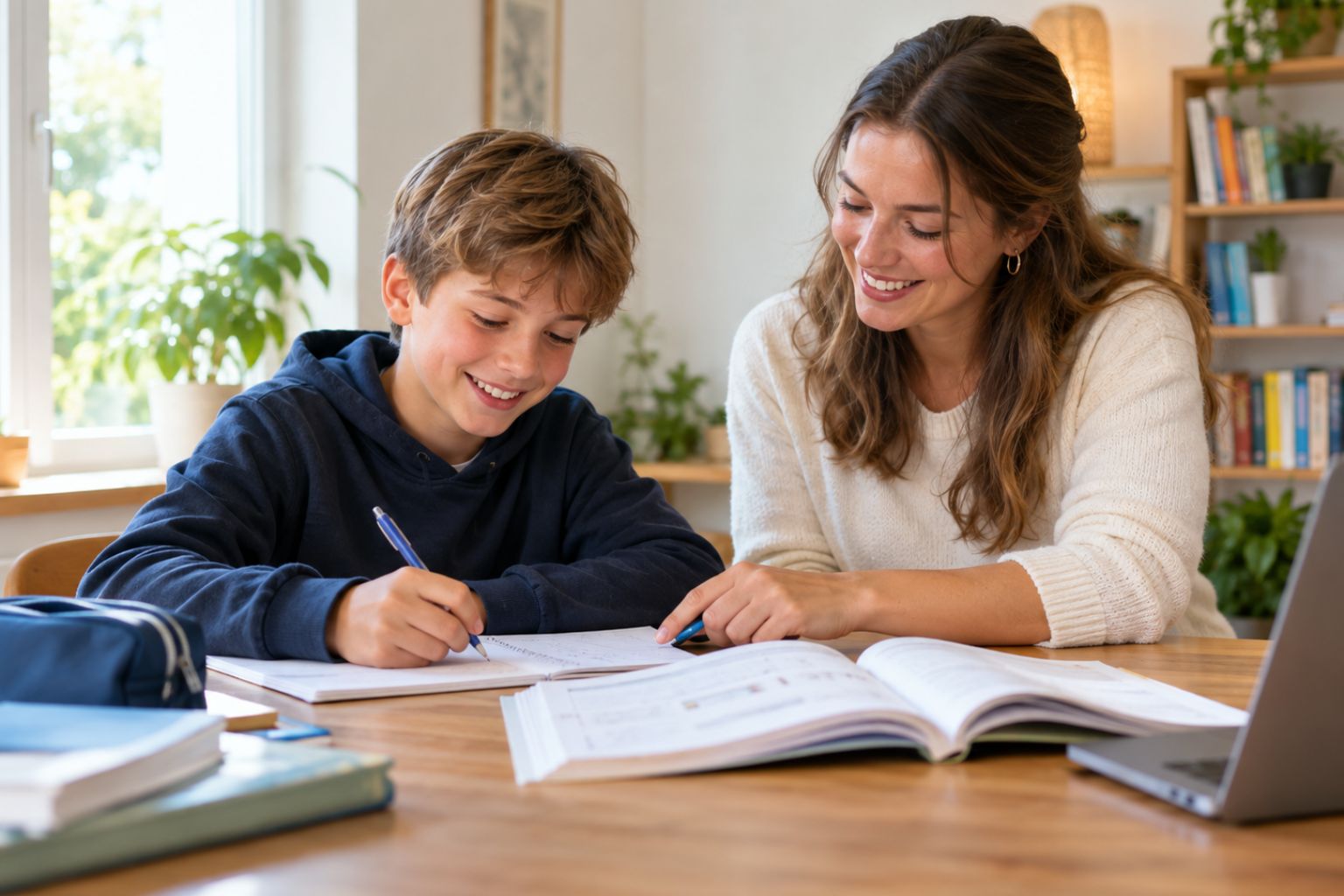 Leerling werkt aandachtig aan een persoonlijke lesopdracht